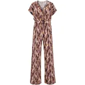We fashion Jumpsuit lichtbeige / kastanjebruin / pueblo / brokaat