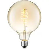 Home Sweet Home Edison Vintage LED filament lichtbron Globe - Amber - G125 Spiraal - Retro LED lamp - 12.5/12.5/17cm - geschikt voor E27 fitting - Dimbaar - 4W 280lm 2700K - warm wit licht