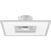 LINDBY LED plafondventilator Romea, hoekig, DC, stil, 60 cm dimbaar, alu / grijs / zink, Woon-/ Eetkamer, Kunststof, Modern