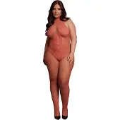 Le Désir - Bodystocking van visnet en kant - Sunset Glow Plus Size