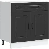 vidaXL Keuken onderkast Kalmar bewerkt hout zwart