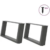 vidaXL Salontafelpoten 2 st U-vormig 60x(30-31) cm staal antraciet