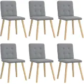 vidaXL Eetkamerstoelen 6 st stof lichtgrijs