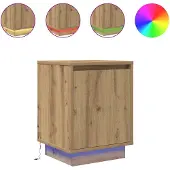vidaXL Nachtkastjes met led-verlichting 2 st ambachtelijk eikenkleurig