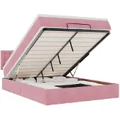 vidaXL Ottoman bed met matras en LED's 140x200cm fluweel roze