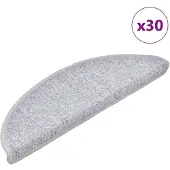 vidaXL Trapmatten 30 st 56x17x3 cm lichtgrijs halfrond