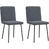 vidaXL Eetkamerstoelen 2 st fluweel donkergrijs
