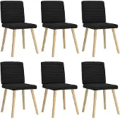 vidaXL Eetkamerstoelen 6 st stof zwart