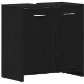 vidaXL Wastafelmeubel 60x33x60 cm spaanplaat zwart eikenkleurig