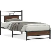 vidaXL Bedframe zonder matras bewerkt hout bruin eikenkleur 90x190 cm