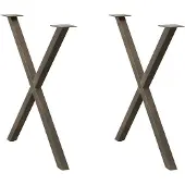 vidaXL Eettafelpoten 2 st X-vormig 80x(72-73) cm staal naturel