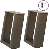 vidaXL Salontafelpoten 2 st U-vormig 30x(30-31) cm staal naturel