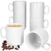 MamboCat Set van 6 EVENT stapelbare koffiemokken wit porselein 250 ml
