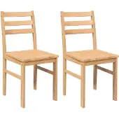 vidaXL Eetkamerstoelen 2 st massief hout rubber