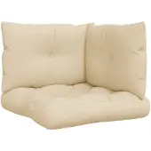 vidaXL Palletkussens 3 st stof beige