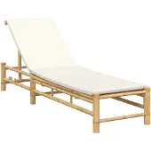 vidaXL Ligstoel met kussens 55x199x30 cm bamboe