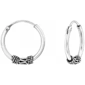Karma Bali hoop oorringen BIJO-4 Zilver (10MM)