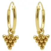 Karma symbols Oorring 10 dots grapes goud M2917