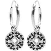 Karma oorring symbool zirkonia disc morning star zilver M2955B
