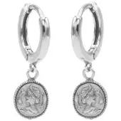 Karma hinged hoops symbool coin zilver M1967HIN
