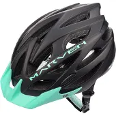 Meteor Marven I fietshelm, geschikt voor heren, dames en kinderen. Mountainbike helm, geschikt voor scooters. Kleur: zwart/blauw. Maat: 52-56 cm