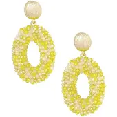 Yehwang Ovale discodip oorbel Yellow