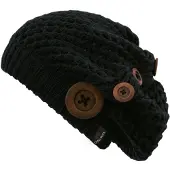 Chillouts beanie muts Nelly met knopen black in one size