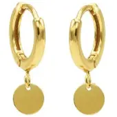 Karma hinged hoops symbool disc gold M1945HIN