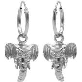 Karma Symbols oorbel M1206 Elephant Head Zilver