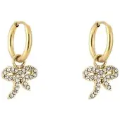 Yehwang Zirkonia Strik oorbellen Goud