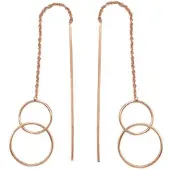 Karma oorbel pull through triple circle rosé M2576