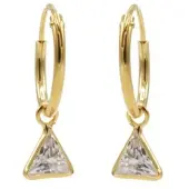 Karma Symbols oorbel zirconia triangle goud-M2203