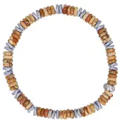 Manfield - Heren - Beige kralenarmband - Maat 1
