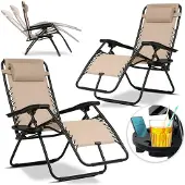 Sofotel Opvouwbare ligbed met kussen ChillWell set van 2 stuks beige
