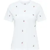 ONLY Shirt 'ONLKetty' groen / karmijnrood / wit