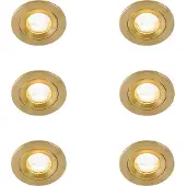 QAZQA Set van 6 Moderne inbouwspot goud rond IP44 - Xena