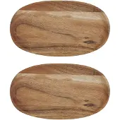 House Doctor Wood dienblad 12,5x22,5 cm 2-pack Natuur