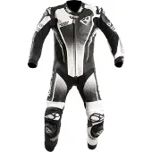 MUGENRACE Sidegun Zwart Wit Geperforeerd 1-Delig Motorpak Maat 50