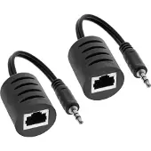 InLine 89002 Audio via RJ45 (passief), 2x 3,5 mm jackstekkers / RJ45-aansluiting, maximale lengte 50 meter, set van 2