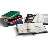 Leuchtturm Postzegelinsteekalbum met 64 witte bladzijden - Basic W 64 zwart
