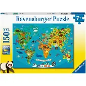 Ravensburger Wereldkaart van dieren, artikelnummer 13287