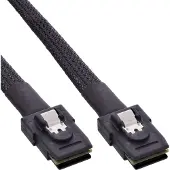 Intos SAS kabel intern, Mini SAS SFF-8087/Mini-SAS SFF-8087, met zijband, 0,5m