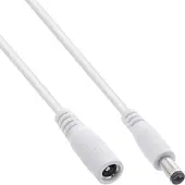 InLine DC verlengkabel | 5,5 x 2,1mm | max. 140W | AWG18 | wit | 3 meter