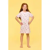 Woody slaapkleed meisjes - roze - bloemetjes all-overprint - 251-10-DZA-Z/930 - maat 116