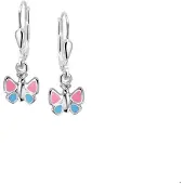 Trendjuwelier huiscollectie Oorhangers Vlinder Zilver Gerhodineerd Glanzend 21 mm x 7.5 mm