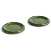 HAY AC459-A668-AI60-02AY Barro plate set of 2 Ø18 x H2.4 cm terracotta material/green colour