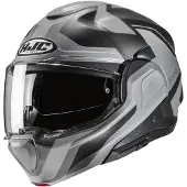 HJC F100 Bios Zwart Grijs Systeemhelm Maat L