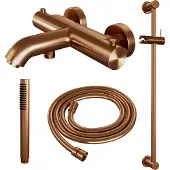 Brauer Opbouwset bad- en douchekraan copper edition thermostatisch met glijstang geborsteld koper