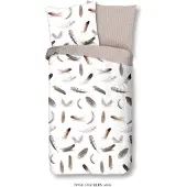 Muller Textil Dekbedovertrek Katoen-Flanel - Feathers 140 x 200/220 cm