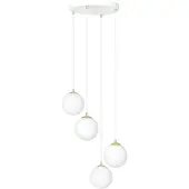 Emibig Glazen hanglamp Royal, dimbaar, wit / opaal, Woon-/ Eetkamer, Modern, hanglamp